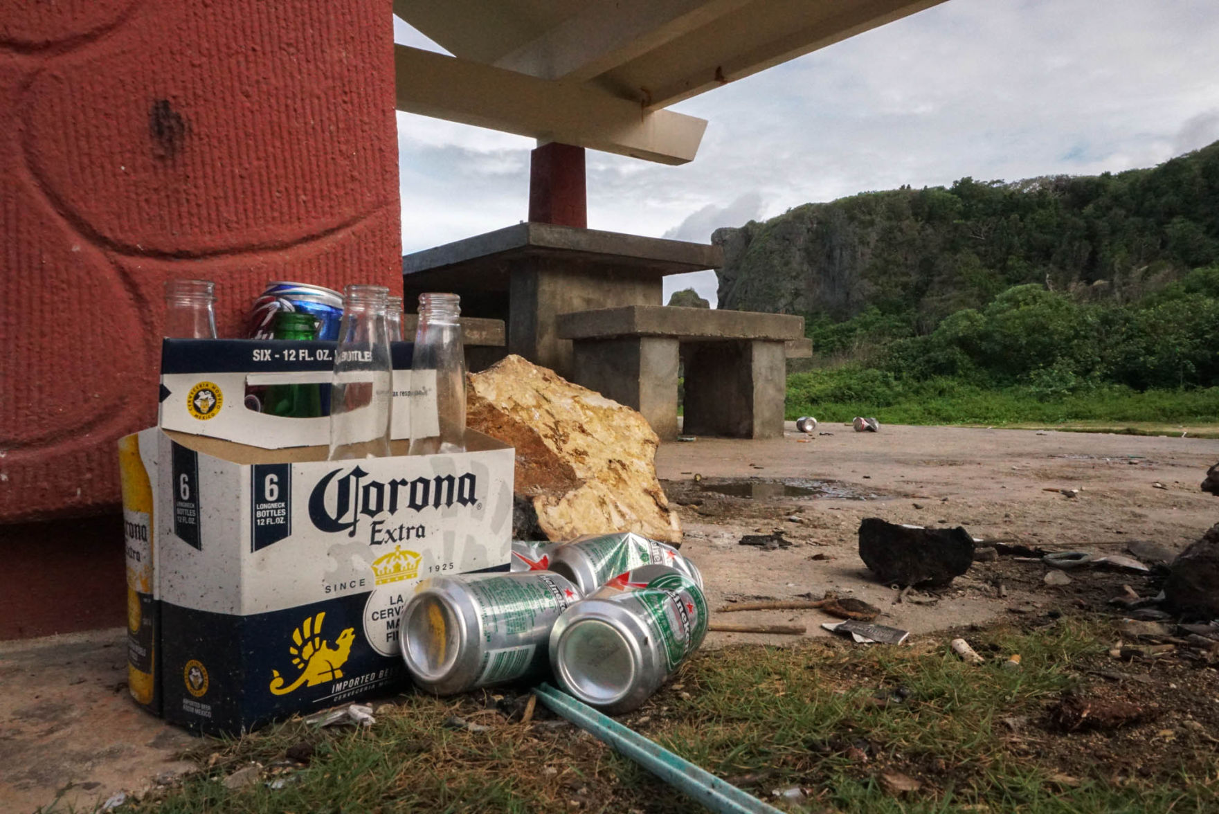 Beer cans and other garbage